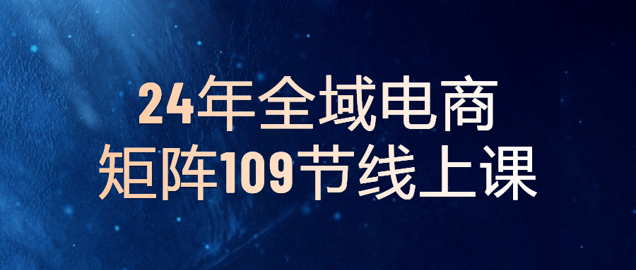 24年全域电商矩阵109节线上课 - 吾爱软件库