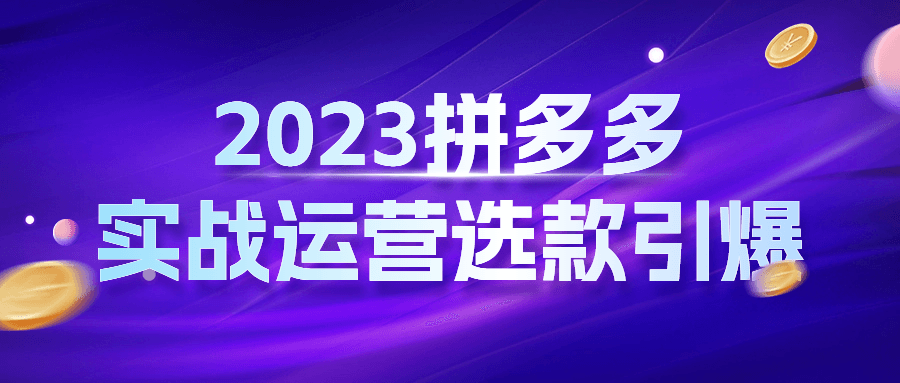 2023拼多多实战运营选款引爆 - 吾爱软件库