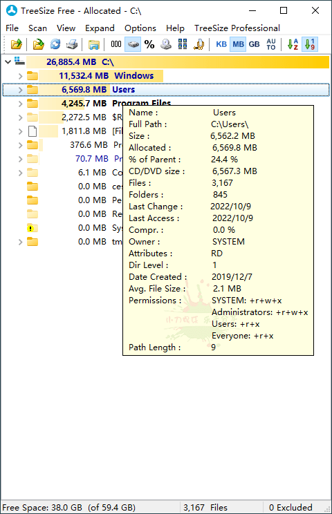 TreeSize Free v2.1.0.82单文件版 - 吾爱软件库